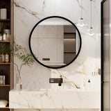 Round Medicine Cabinet Mirror, Bathroom Mirror Wall Cabinet with Storage and Shelf