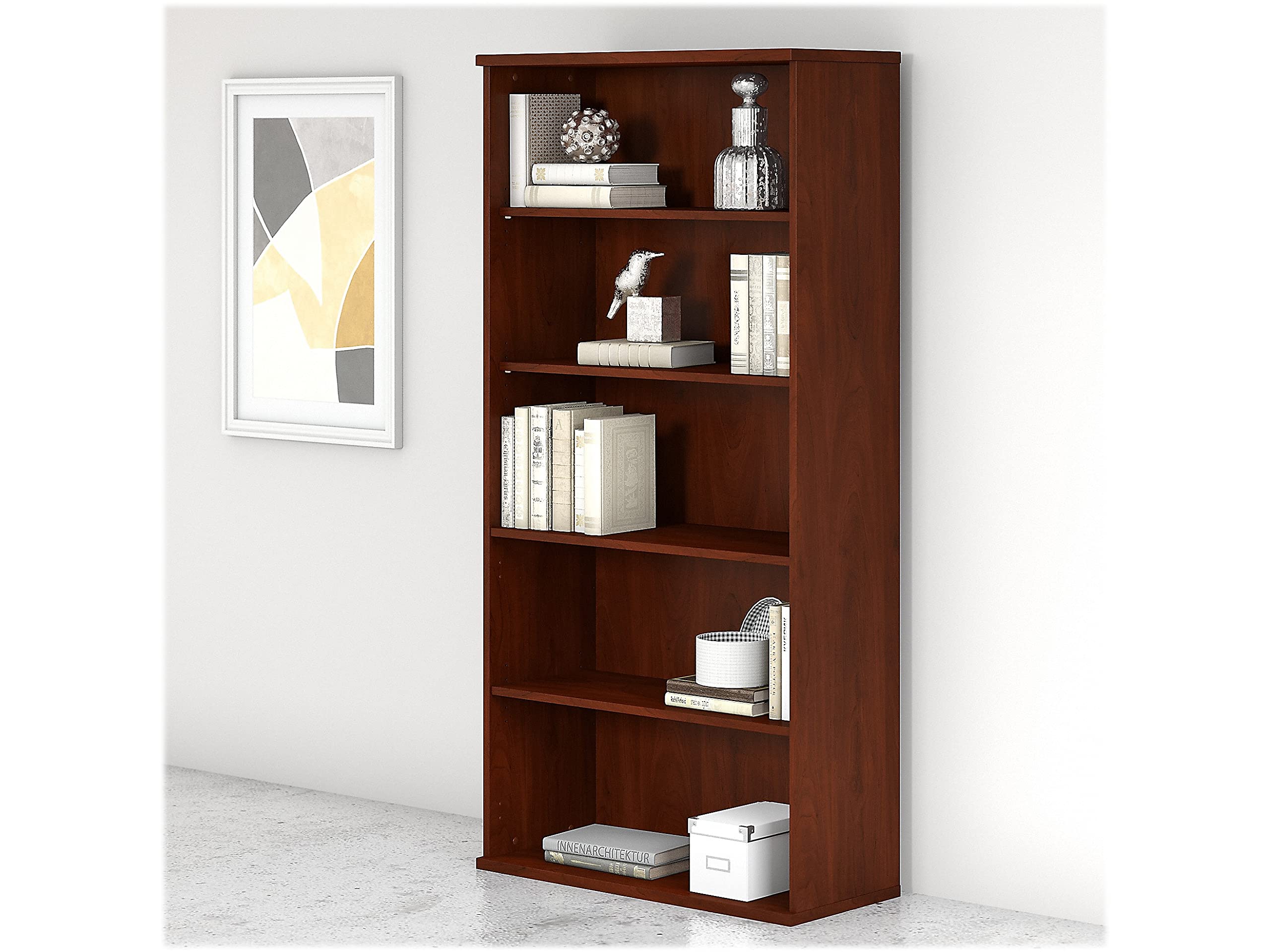 136HC-Z Studio C 5-Shelf 73-Inch H Bookcase, Hansen Cherry