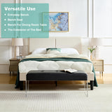 44.7” Modern End of Bed, PU Leather Upholstered Entryway Transparent Legs