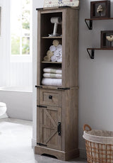 Farmhouse Slim Bathroom Storage Cabinet, 68" Tall Storage Cabinet