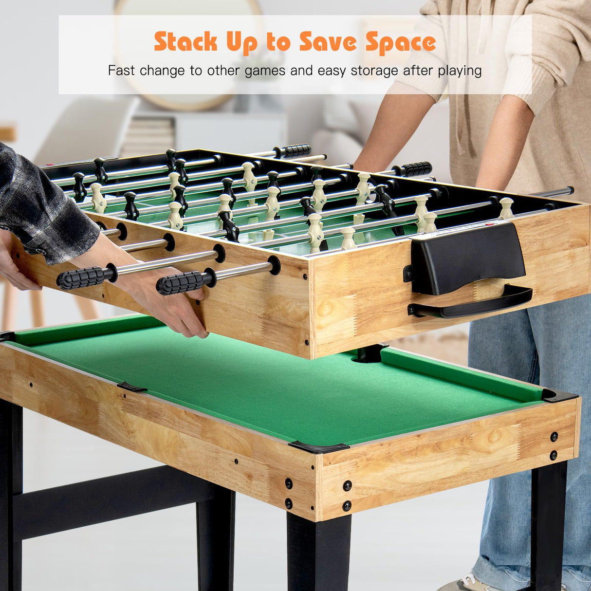 Multi Game Table, 10 in 1 Combo Game Table w/Foosball Table, Air Hockey