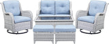 Wicker Outdoor Furniture Patio Furniture Set - 6 Piece Patio Conversation Set