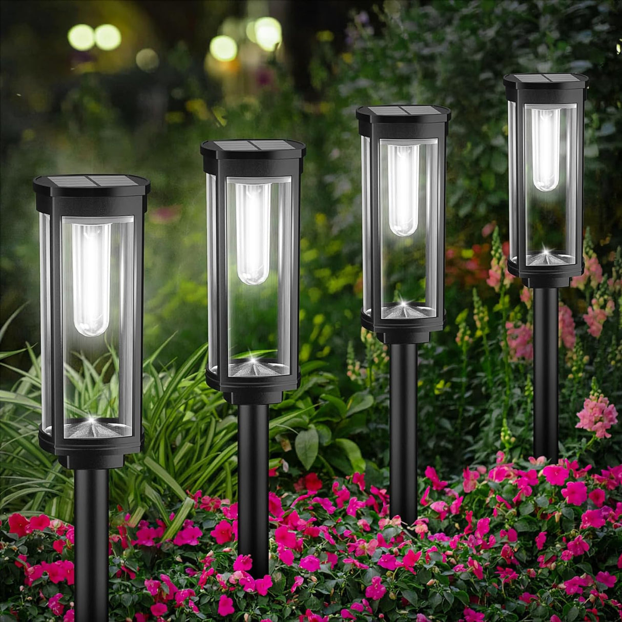 Bright Solar Pathway Lights Outdoor, 8 Pack Solar Garden Lights for Outside Waterproof,