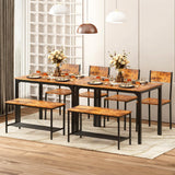 4 Piece Dining Table Set, Dining Room Set, Kitchen Dinner Table with Benches for 4