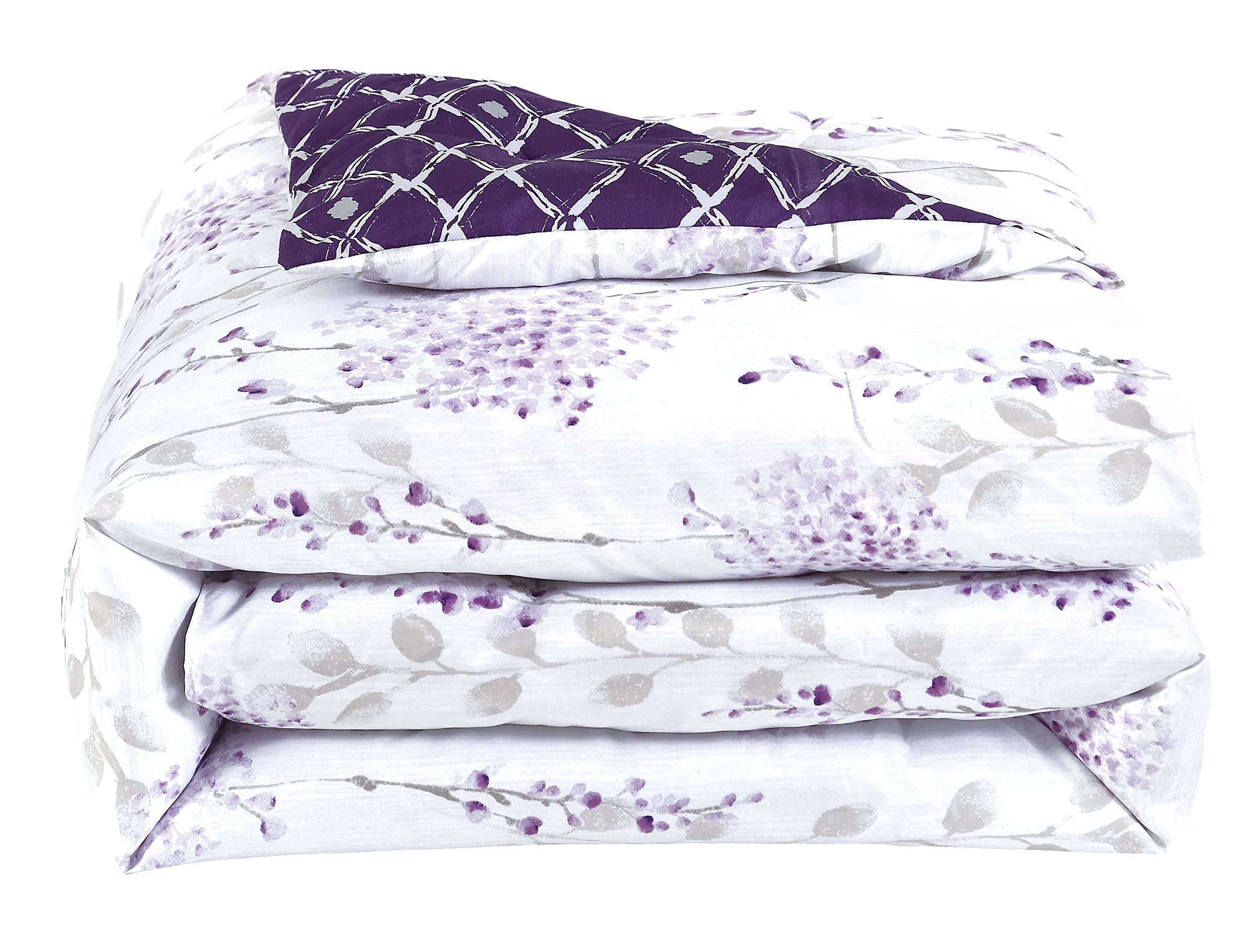 Fresh Meadow Twin Comforter Set - 4 Piece Reversible Bedding with Shams