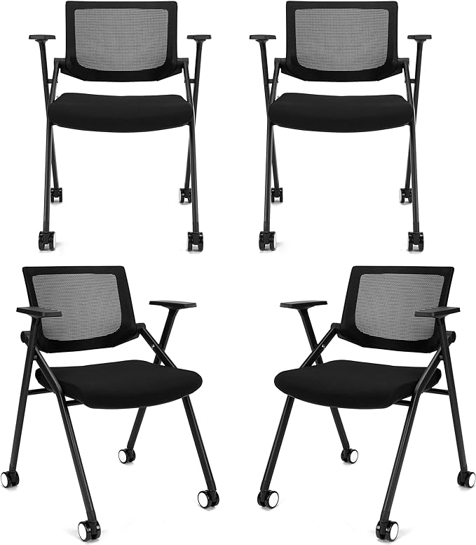 20 Pack Stackable Conference Room Chairs with Wheels and Paddle,