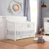 Wesley Farmhouse 4-in-1 Convertible Storage Crib in Heirloom White