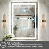 26x38 LED Bathroom Mirror - Dimmable Front & Backlit Vanity Mirror