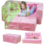 Toddler Couch, Glow in The Dark Kids Play Couch Toddler Fold Out Couch