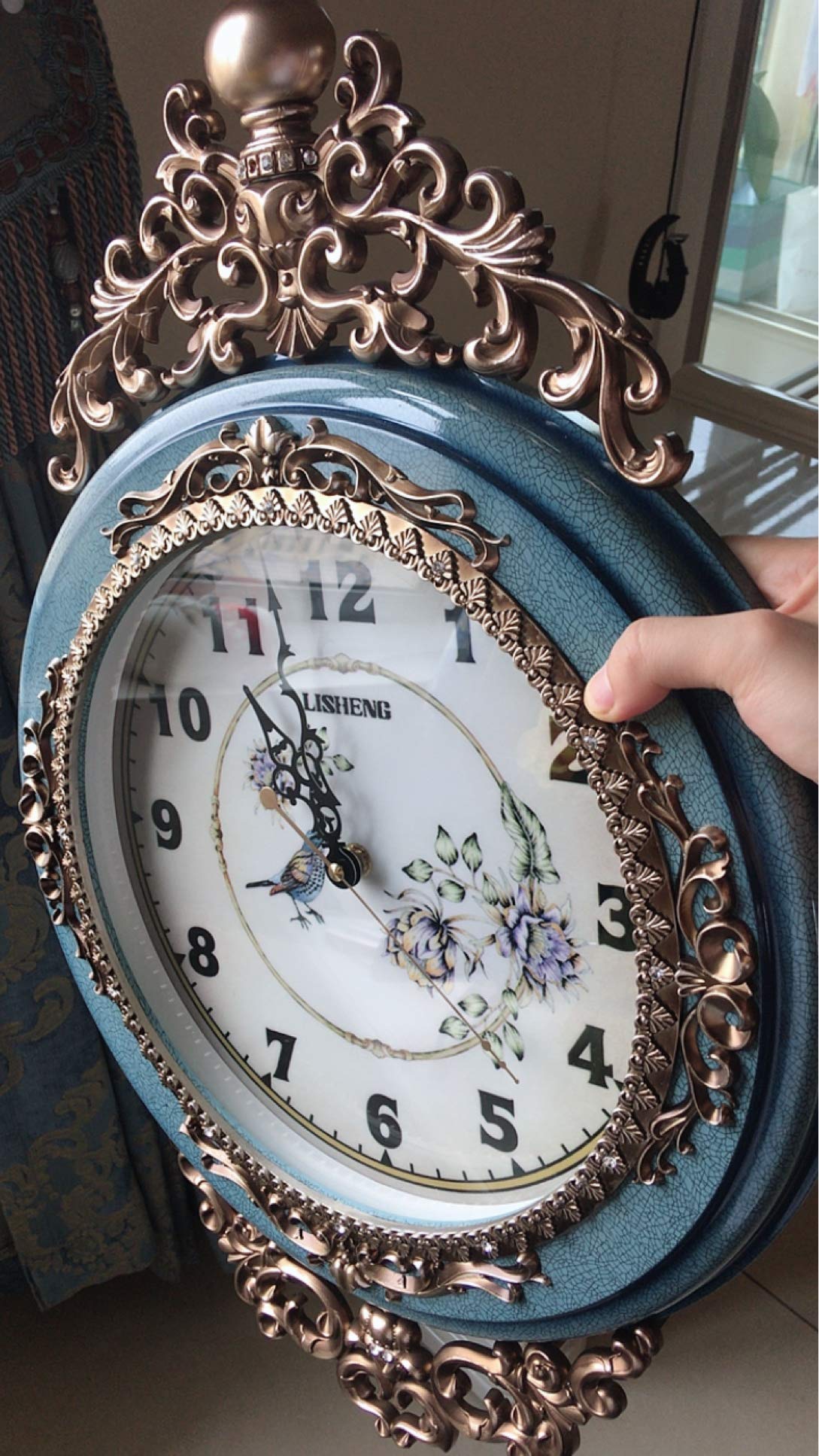 Elegant, Traditional, Decorative, Hand Painted Modern Grandfather Wall Clock Fancy