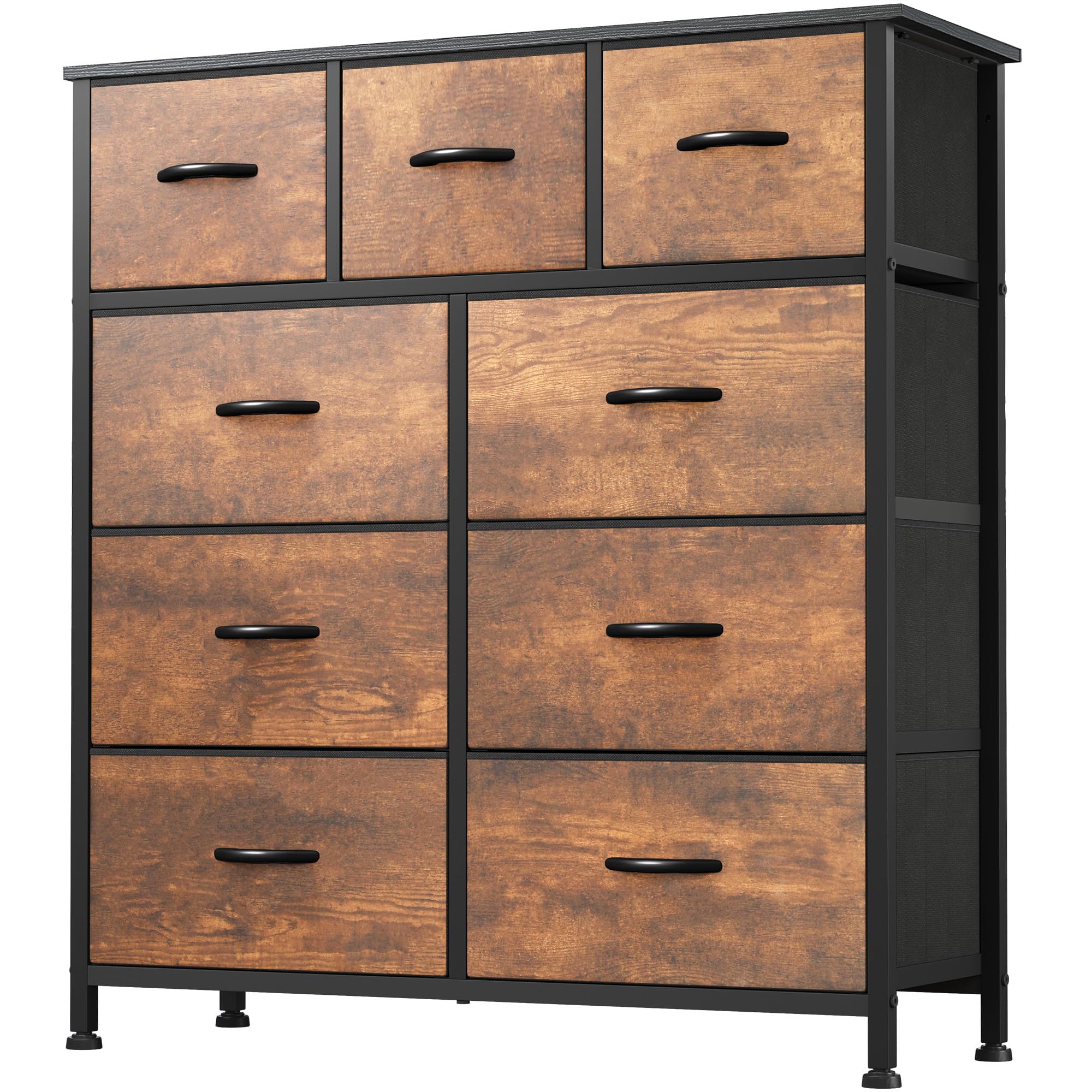 Dresser with 9 Drawers - Fabric Storage Tower