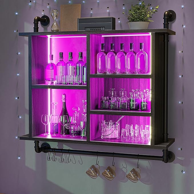 37" Floating Shelves for Wall with Led Wall Shelves for Kitchen