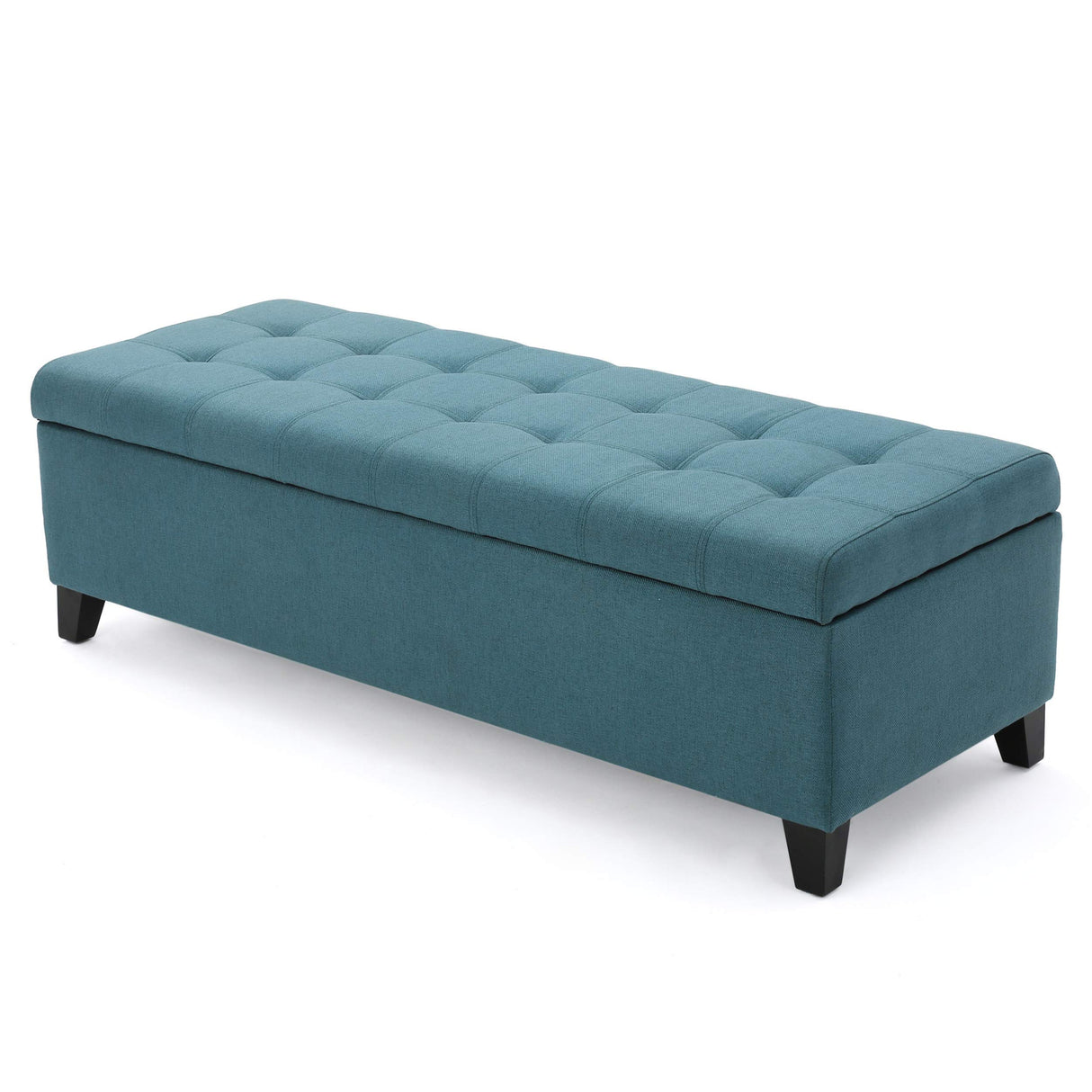 Mission Fabric Storage Ottoman, Dark Teal Dimensions: 19.25”D x 50.75”W x 16.25”H