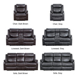 9990 Yerba Lay Flat Double Reclining Sofa, 80" W, Dark Brown