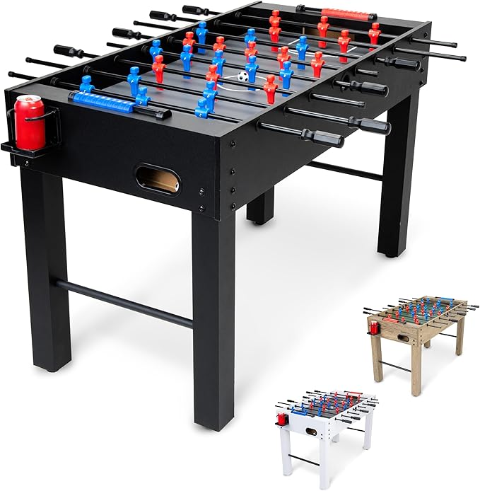 48 Inch Game Room Size Foosball Table - Oak Finish - Includes 4 Balls and 2 Cup Holders
