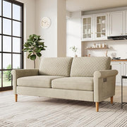 65" Blue Loveseat - Mid-Century Modern 2-Seat Sofa with No-Tool Assembly