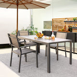 Patio Dining Table for 6 Outdoor Patio Table 59" x 35" Weather-Resistant Rectangular