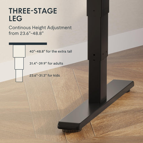 Pro Bamboo 3 Stages Dual Motor Electric Standing Desk 55x28 Inches