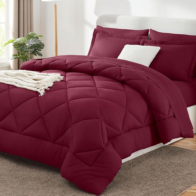 King Bed in a Bag 7-Pieces Comforter Sets with Comforter and Sheets Teal All Season