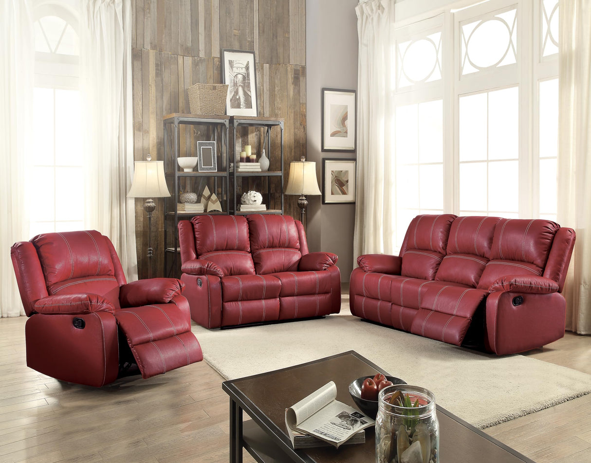 Motion Sofa in Red Synthetic Leather