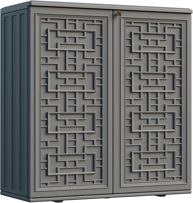 Indoor Outdoor Storage Cabinet Waterproof with Shelf