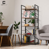 5 Tier Bookshelf, 24 Inch Width Free Standing Shelf, Bookcase Shelf Storage Organizer