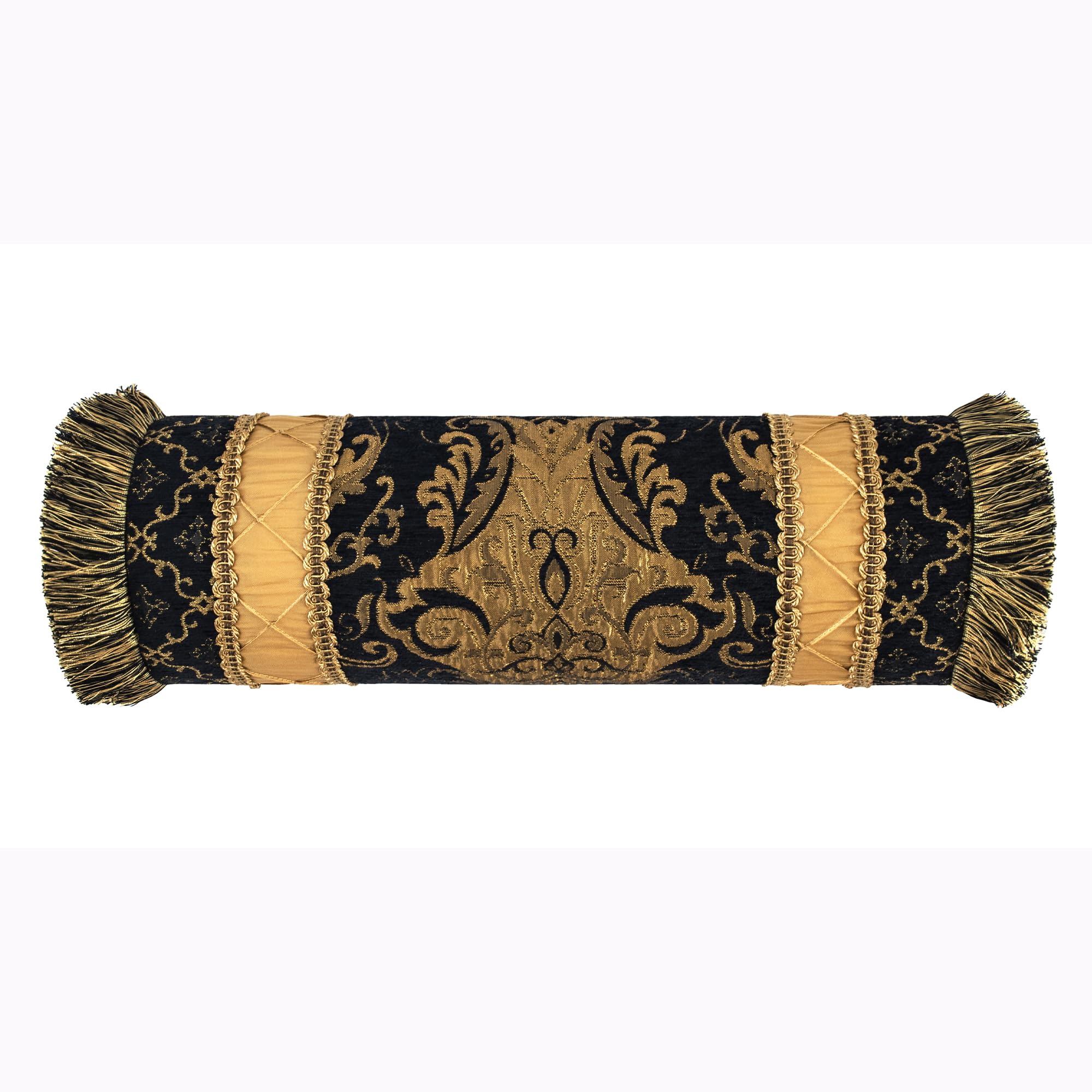 9-Piece Black Damask Jacquard Comforter Set - King