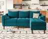 Reversible Sectional Sofa Couch Mid-Century Modern Velvet L-Shaped Couch