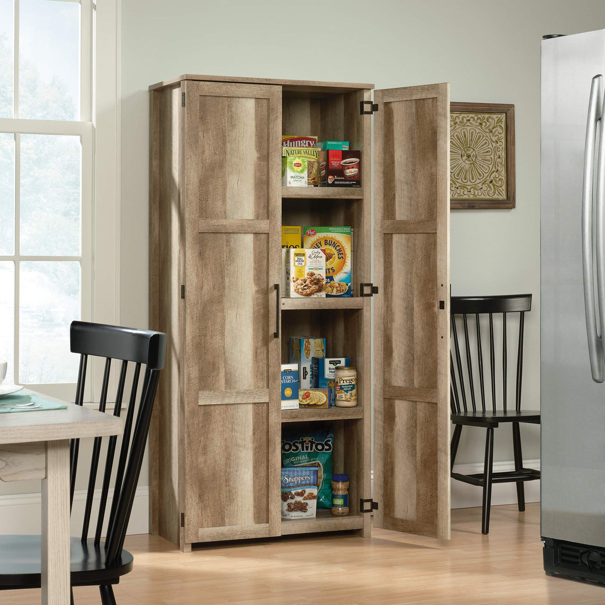 HomePlus Storage Pantry cabinets, L: 30.71" x W: 17.21" x H: 68.82", Lintel Oak finish