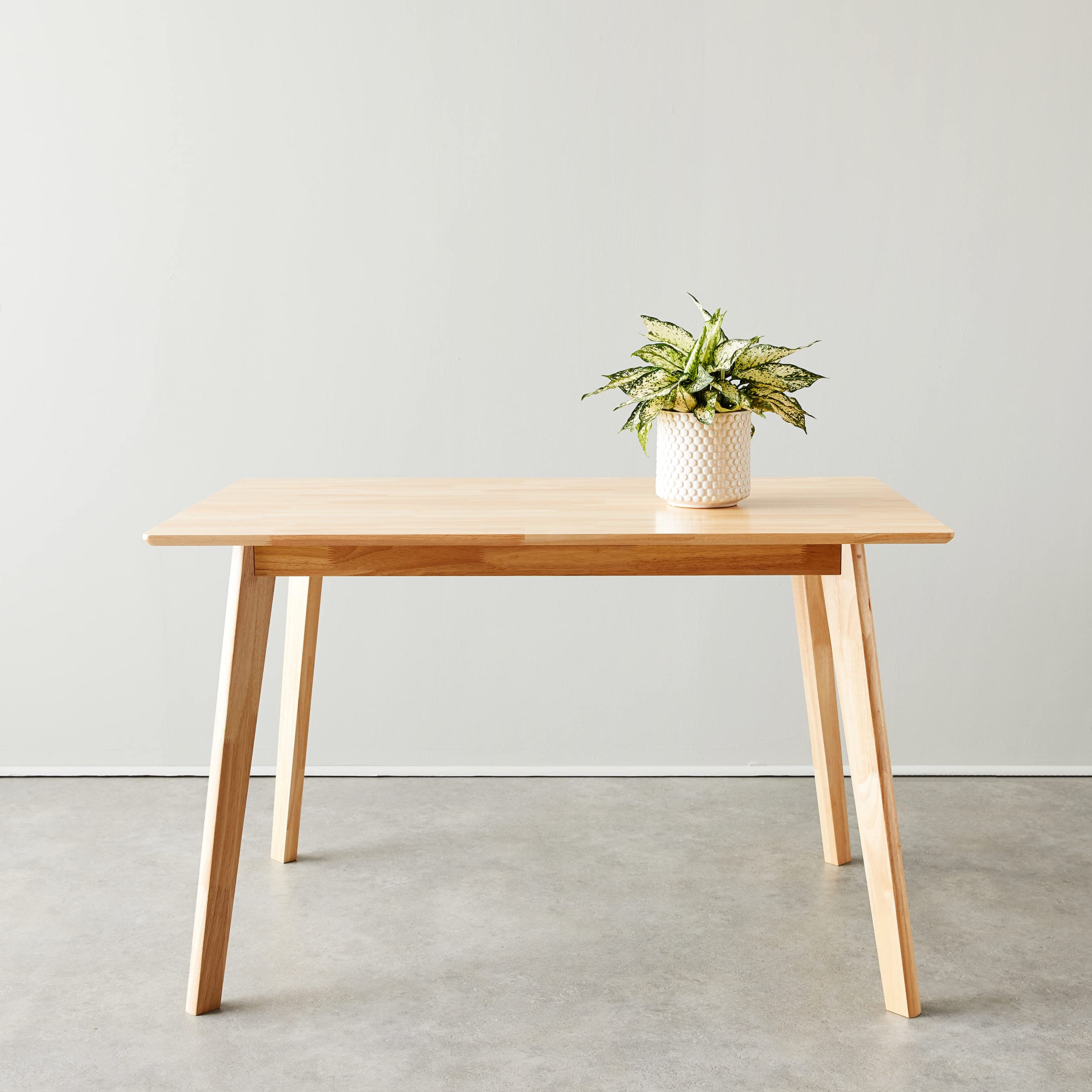 FSC Certified Solid Wood Kitchen Rectangular Dining Table, Natural Wood,