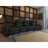 Turbo XL700 4 Seater Curved Bonded Leather Home Theater Seating