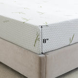 8 Inch Twin Memory Foam Mattress for Kids, Cooling Green Tea Gel Mattress in a Box