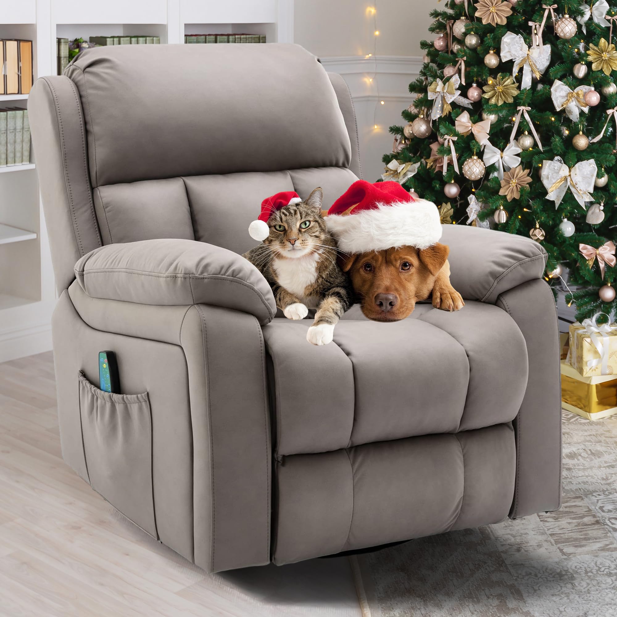 HomeRest Swivel Rocker Recliner – Microfiber Tech Fabric