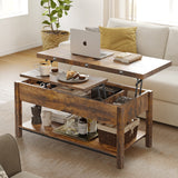 Lift Top Coffee Table, 4-in-1 Multi-Function Convertible Coffee Table with Storage,