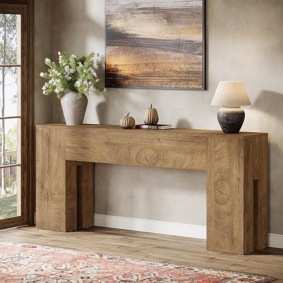 71-Inch Long Console Table for Entryway - Farmhouse Sofa Table