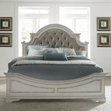 Magnolia Manor King Upholstered Bed - Antique White Tufted Chenille