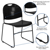 Black Ultra-Compact School Stack Chair - Office Guest Chair/Student Chair