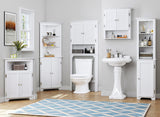 Bathroom Corner Storage Cabinet, Small Floor Corner Cabinet with Doors and Adjustable Shelves,