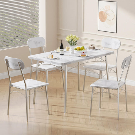 Dining Table Set for 4 5 Piece Dinette with Chairs for Kitchen