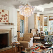 Gold Bubble Chandelier Lighting Dia 20" Swirled Clear Ribbed