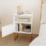 Rattan Nightstand,Farmhouse Bedside Table with Storage Drawer and Open Shelf,Modern