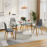 5-Piece Dining Table Set, Modern Dinette Set of 5, 51" L X 27.5" W Table & Chair Set for 5