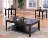 Stewart 3-Piece Occasional Table Set with Lower Shelf Cappuccino