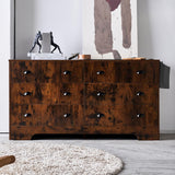 Dresser for Bedroom, 6 Drawer Dresser with Charging Station, TV Stand Storage Chest for