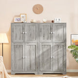 Storage Cabinet, Bathroom Cabinet with 4 Doors & Adjustable Shelf, Cupboard, Bathroom