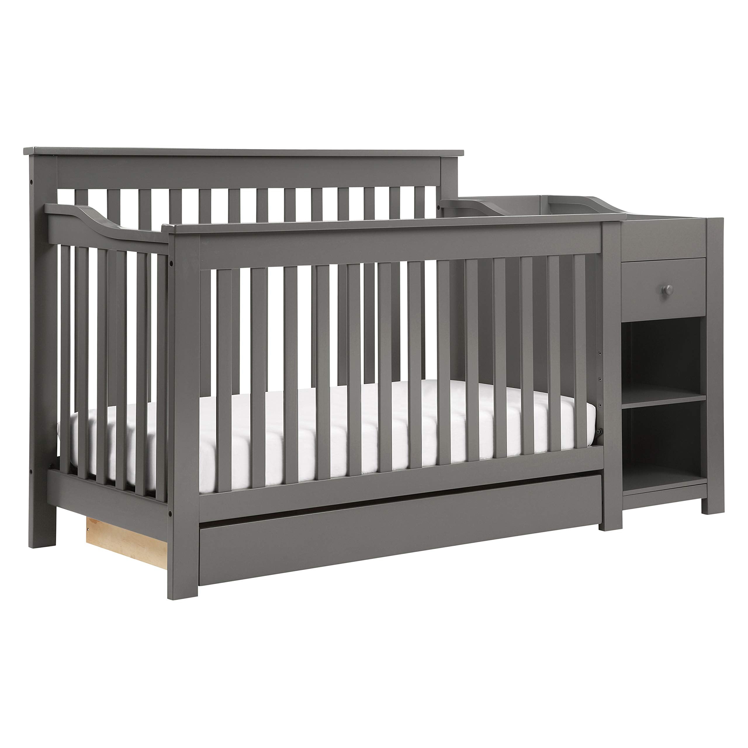 piedmont 4-in-1 Convertible Crib and Changer Combo in Slate
