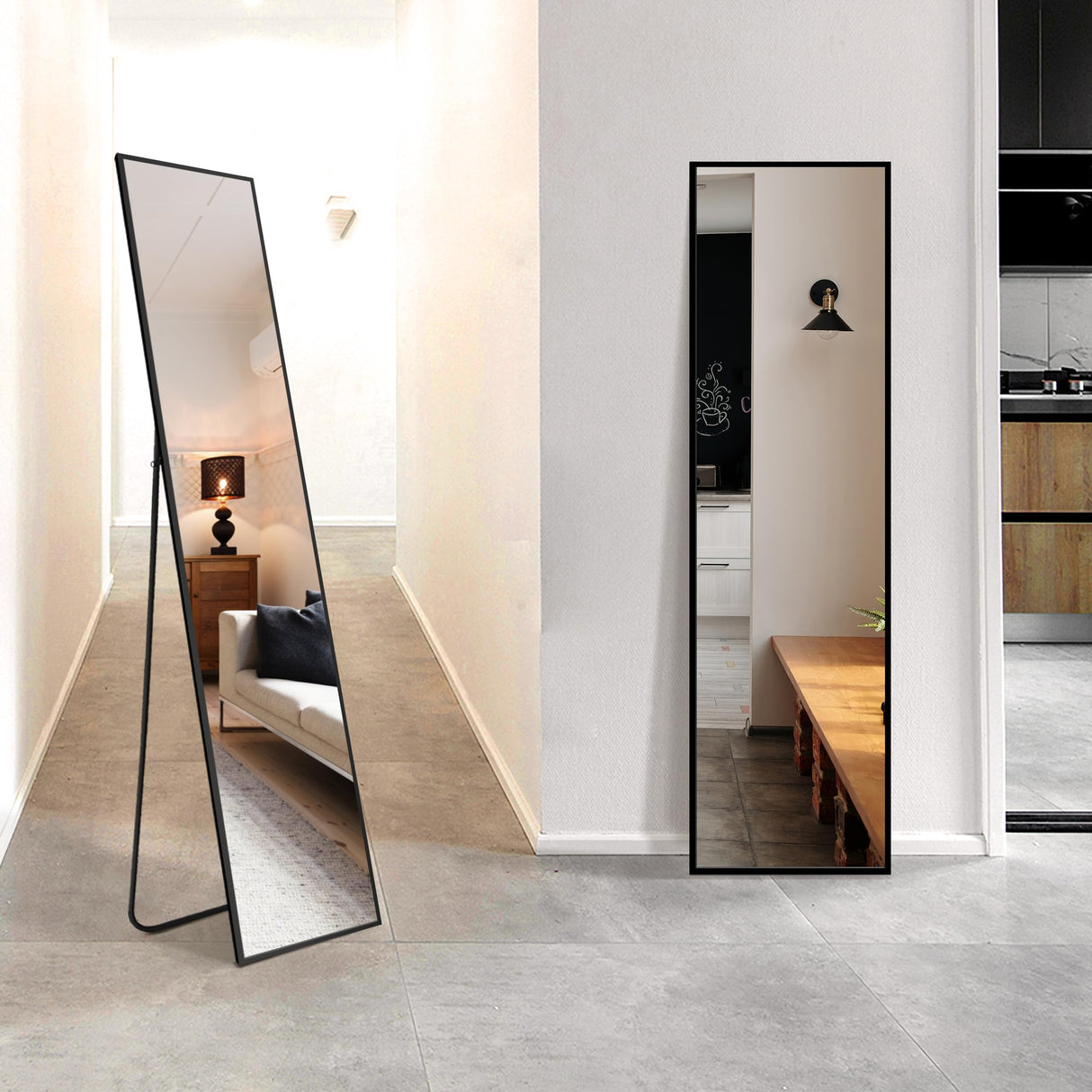 Standing Mirror Full Length Mirror,Large Floor Mirror with Aluminium Frame for Door