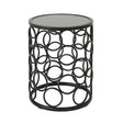 Christopher Knight Home Beryl Outdoor 16 Inch Grey Finish Ceramic Tile Side Table, Black Metal - Bircata