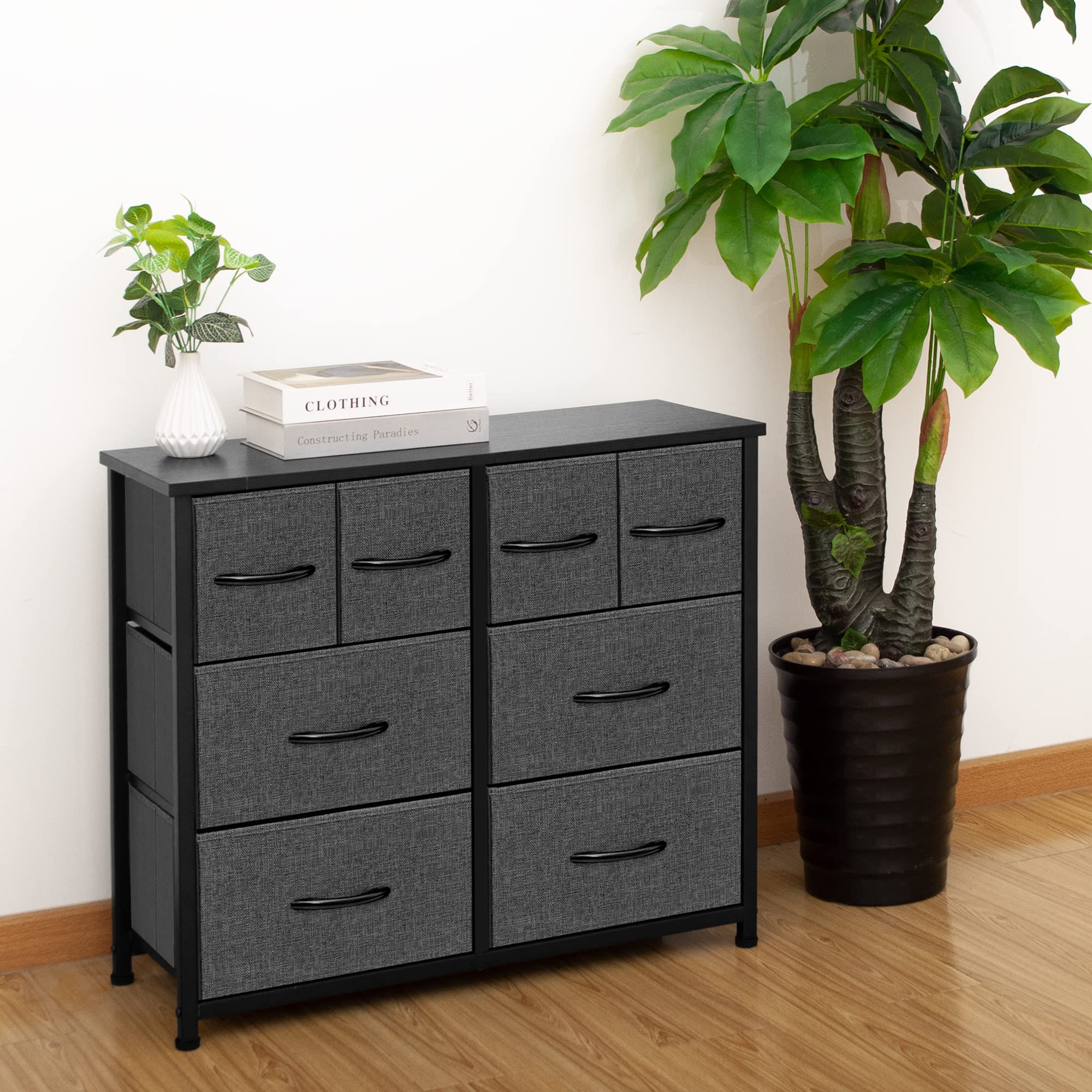 Bedroom, Wide Fabric Dresser for Storage