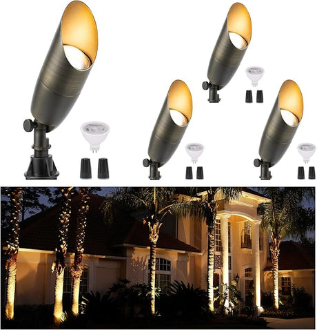 Brass Landscape Lighting - Low Voltage Outdoor Spotlights